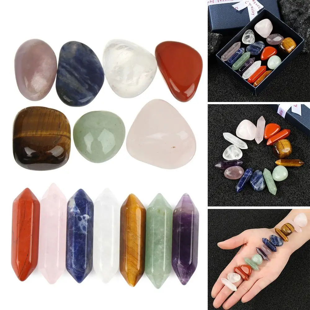 

13PCS Quartz Seven Chakra Stones Set New Craft Natural Reiki Mineral Specimen Raw Gemstone Men