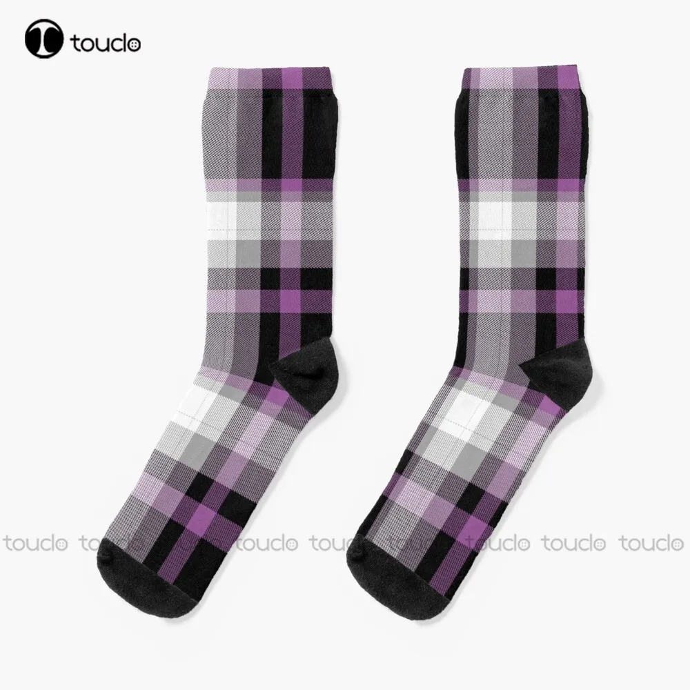

Ace Pride Tartan Plaid Pattern Socks Cute Pattern Funny Autumn Cartoon 360° Digital Print Christmas New Year Gift Custom Gift