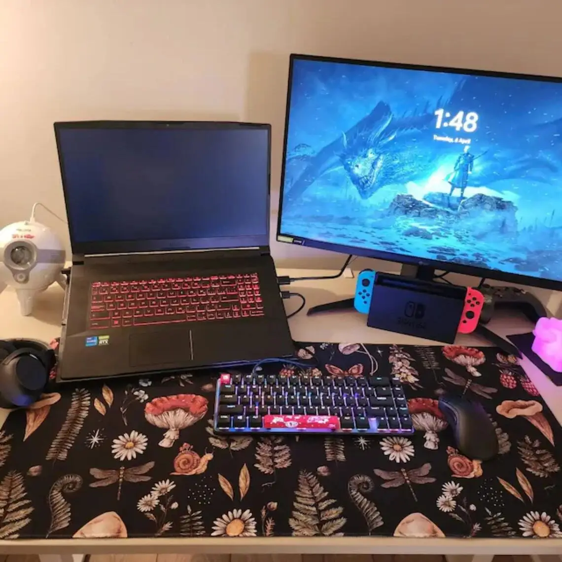 Lange süße Schreibtischunterlage, Heimdekoration, Geburtstagsgeschenk, großes PC-Gaming-Mauspad, XXL, Gothic, Spinnennetz, Mauspad, ästhetischer Schreibtisch-Setup-Teppich – Detail 17