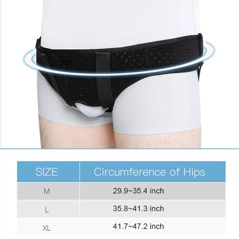 Men Hernia Support Belt Sports Inguinal Groin Hernia Pain Relief Truss Brace Air Band Adjustable Support for Training