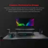Ergonomic Curved 3-Sided LED Z-Leg Gaming Desk, Black 2