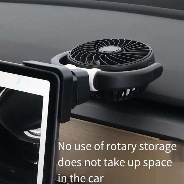 Adjustable Airflow Car Fan Summer Cooling Picnic Comfort 360-degree Rotation Low Power Consumption 150 Cm Cable Length 4