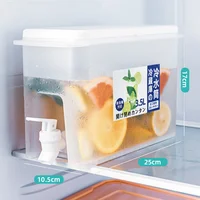 GIANXI 3500ML Thicken Refrigerator Cold Water Jug Plastic Coffee Pot With Faucet Lemonade Cold  Water Kettle Coffeeware Teaware 5