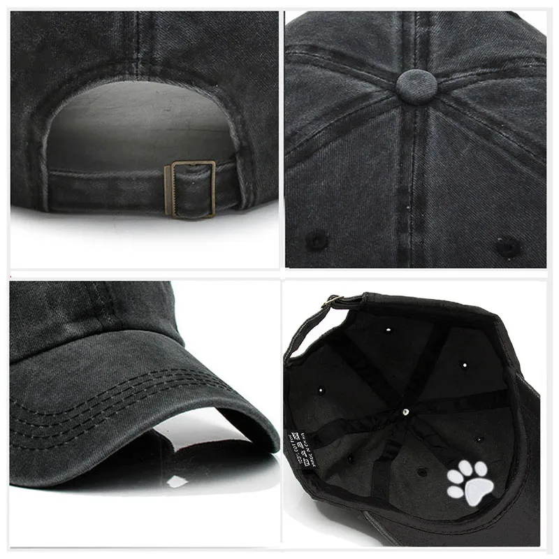 Dog Paw Vintage Washed Cotton High Quality Embroidery Dad Hat  For Men Women Baseball Cap golf caps Snapback Cap Dropshipping 5