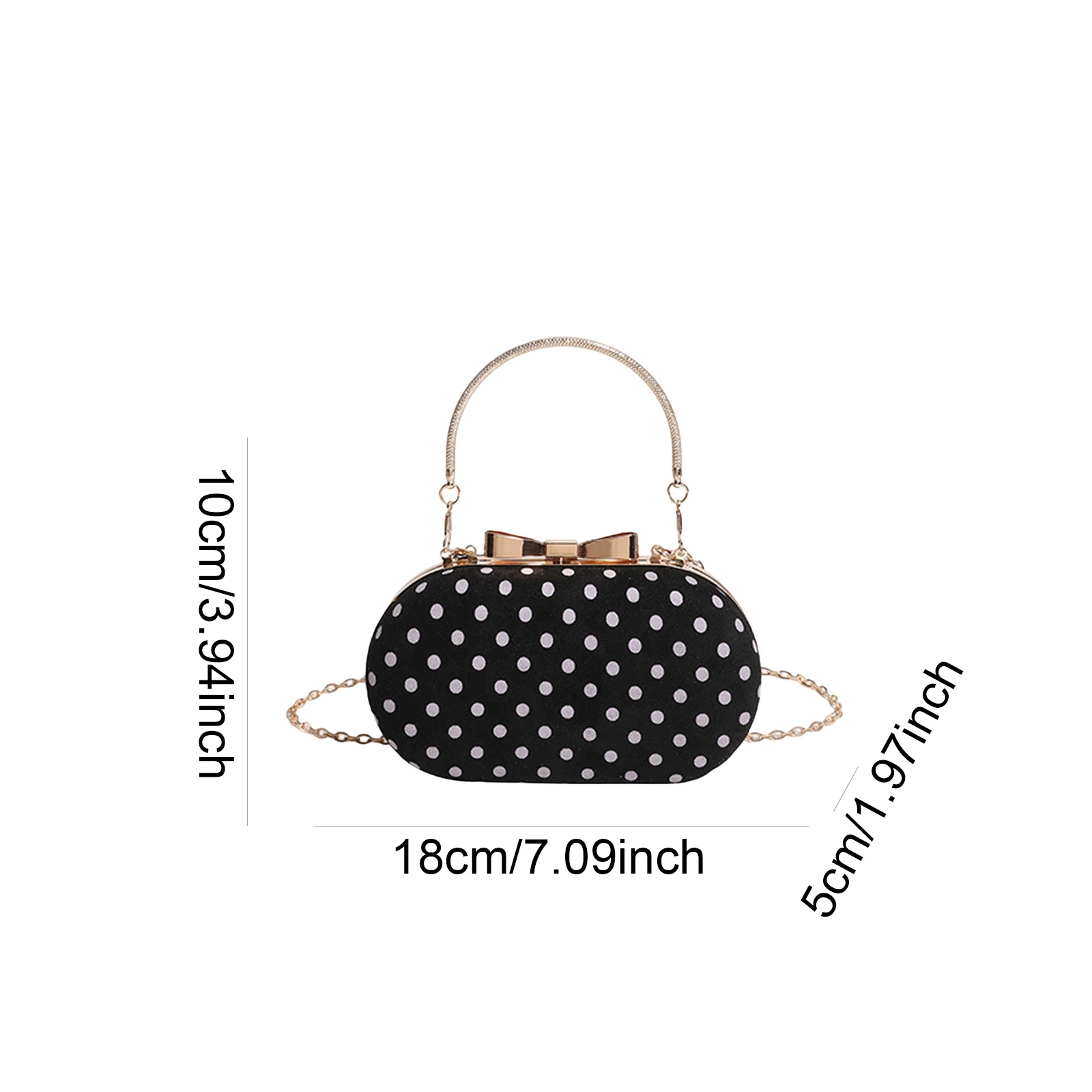 Dots Prom Handbags with Chain Party Handbag Small Purse Wallets for Women Prom Event and Special Occasion