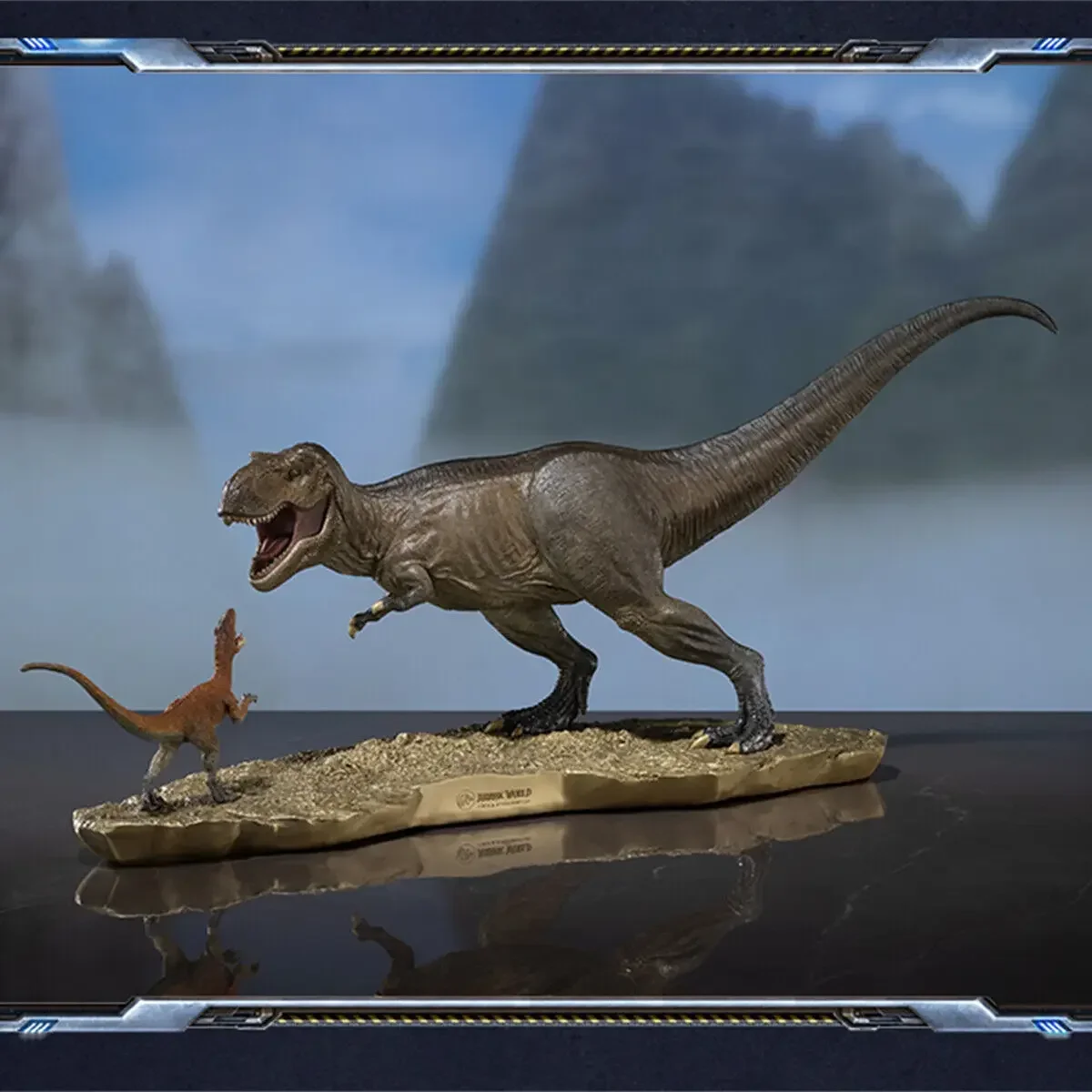 

TONGSHIFU 1/20 T-Rex VS модель атроцираптора, латунная статуя динозавра, коллектор, реалистичное украшение для стола, подарок, игрушка
