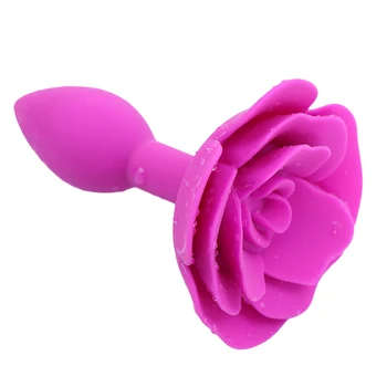 Soft Silicone Rose flower Anal plug Buttplug Sex Anal Toys Anus Masturbator Dilator Prostate Massage for men women 6