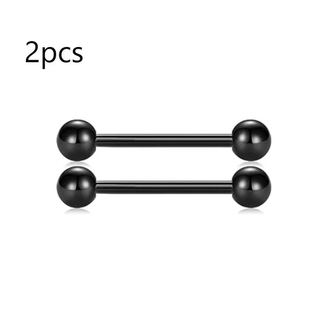 1 Pair Stainless Steel Punk Nipple Piercing for Women 14G Black Rose Flower Heart Nippie Ring Sexy Body Piercing Jewelry