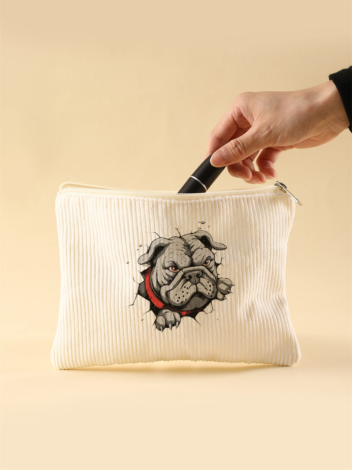 Corduroy Travel Cosmetic Bag Portable Makeup Storage Bag Purses Women Large Capacity Zipper Make Up Organizer Storage Clutch