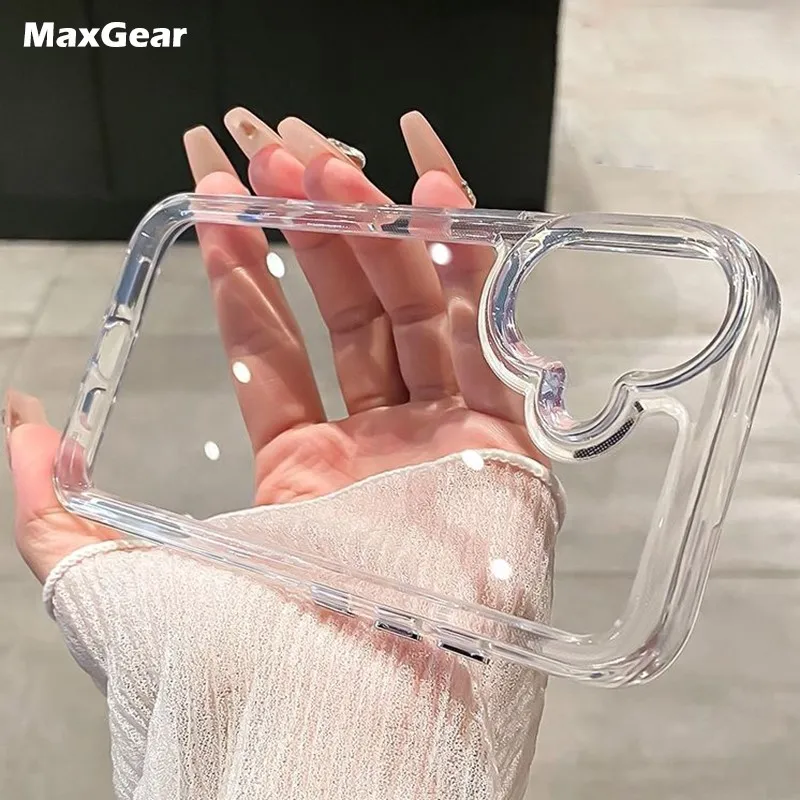 Luxury Crystal Clear Acrylic Shockproof Phone Case - Transparent Bumper Cover