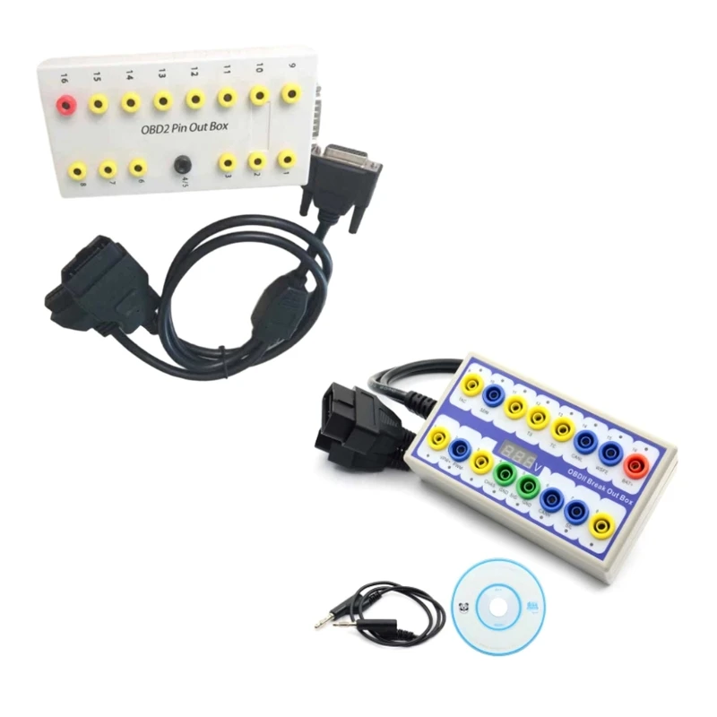 

16 Pin OBDII OBD2 EOBD Diagnostic Detector & Breakouts Box Tester