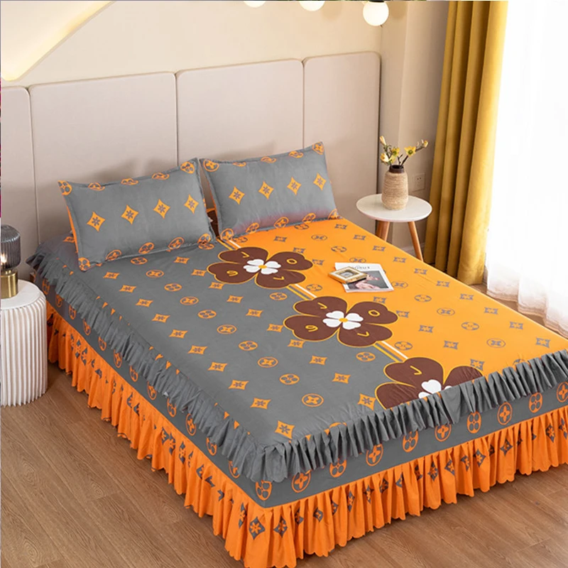 Bedroom Flat Sheets Bed Printed Fashion Modern Comfortable Skin-friendly Simple Mattress Household Bed Cover No Pillowcases 3