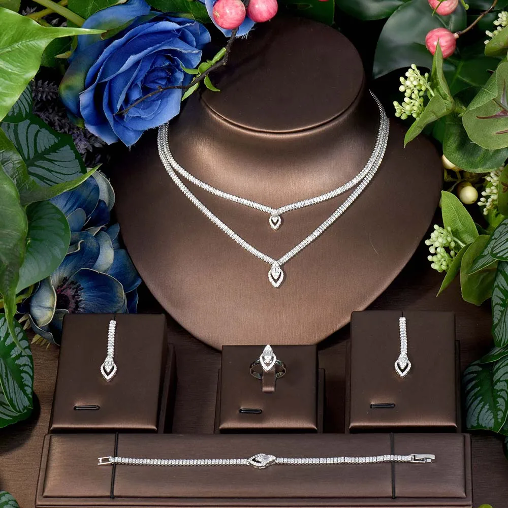 طقم مجوهرات دمعة حفلات زفاف