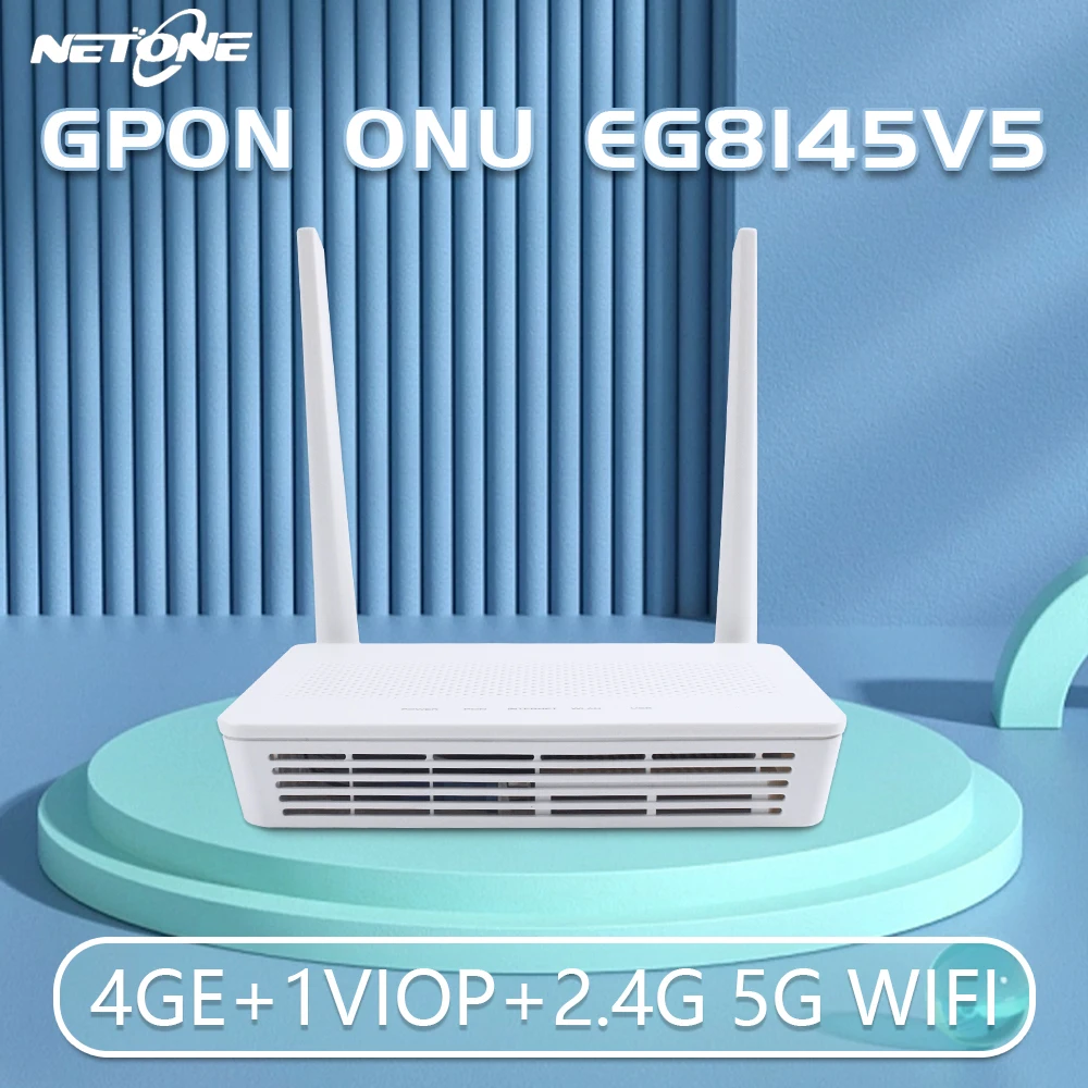 NETONE EG8145V5 Original New GPON ONU APC UPC Gigabit 4GE VIOP Dual Band 2.4G 5G WIFI ONT Free Shipping new t95z plus tv receiver box full record h618 wifi 6 android 12 0 dual band 5g network smart box player iptv free shipping hot