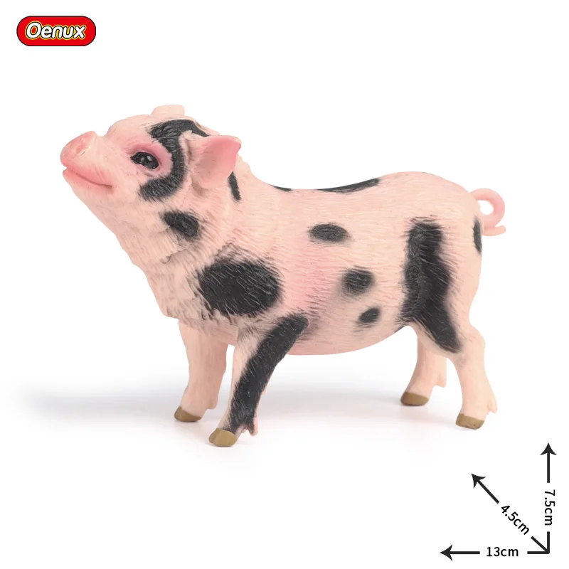 Oenux Poultry Farm Animals Model Simulation Pig Swine Sow Porcupine Boar Action Figures Figurine Lovely Educational Kids Toy