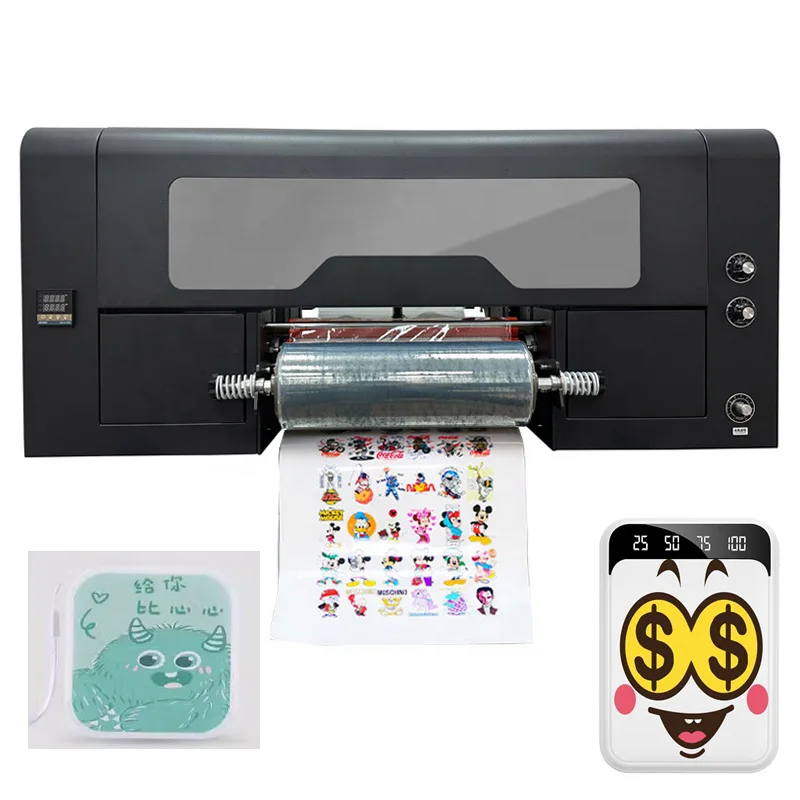 

A3 30CM AB Film Transfer Wraps Sticker Printing Machine Mobile Phone Case UV DTF Printer and Laminate with Dual xp600 Print Head