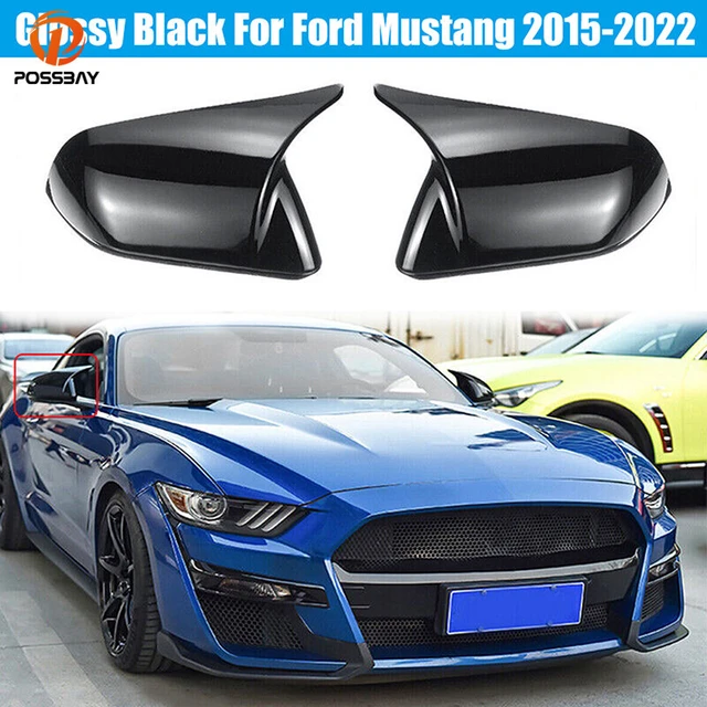 1 paar Glänzend Schwarz Carbon Faser Farbe Rückspiegel Abdeckung Kappen Für Ford  Mustang 2015 2016 2017 2018 2019 2020 2021 2022 - AliExpress