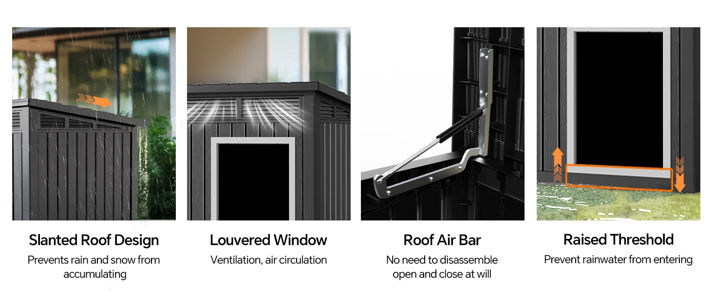DRATO Dog House for Both Indoor and Outdoor with Weatherproof Roof Removable Floors 