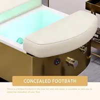 Lit de pédicure pour le visage, Design professionnel de luxe 3 en 1, multifonctionnel, soins du visage, shampoing, avec baignoire pour les pieds 6