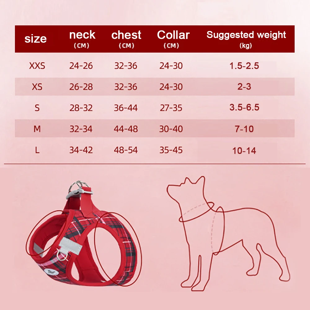 Adjustable Plaid Pet Leash And Collar Set For Cats And Dogs_voghion.com