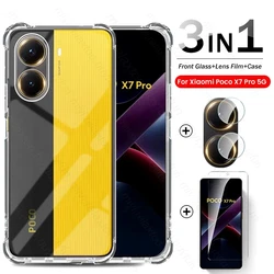 Premium TPU Soft Cover with Protective Glass and Camera Screen Protector for Poco X8 Pro Max (1front 1lens 1case)