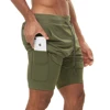 Extra 5XL Plus Size Mens 2 IN 1 Workout Fitness Shorts Double Deck Breathable Jogger Gym Bodybuilding Quick Dry Running Shorts 2
