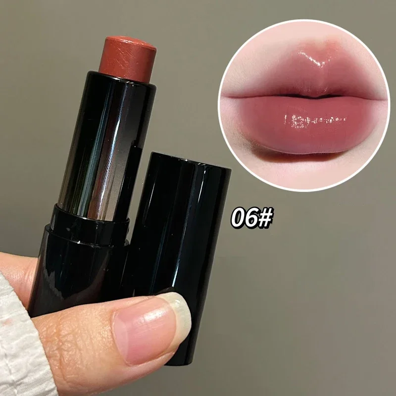 thumbnail image 1 of Jelly Mirror Water Lipstick Crystal Tea Russet Lip Glaze Tint Moisturizing Low Saturation Black Tube Brown Solid Lipgloss Makeup, 1 of 5