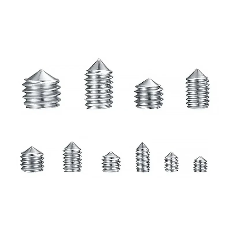 304 알렌 나사 육각 소켓 세트, 나사 콘 포인트 그럽 나사, 테이퍼 엔드 헤드리스 볼트 M3 M4 M5 M6 M8, 박스 당 250 개