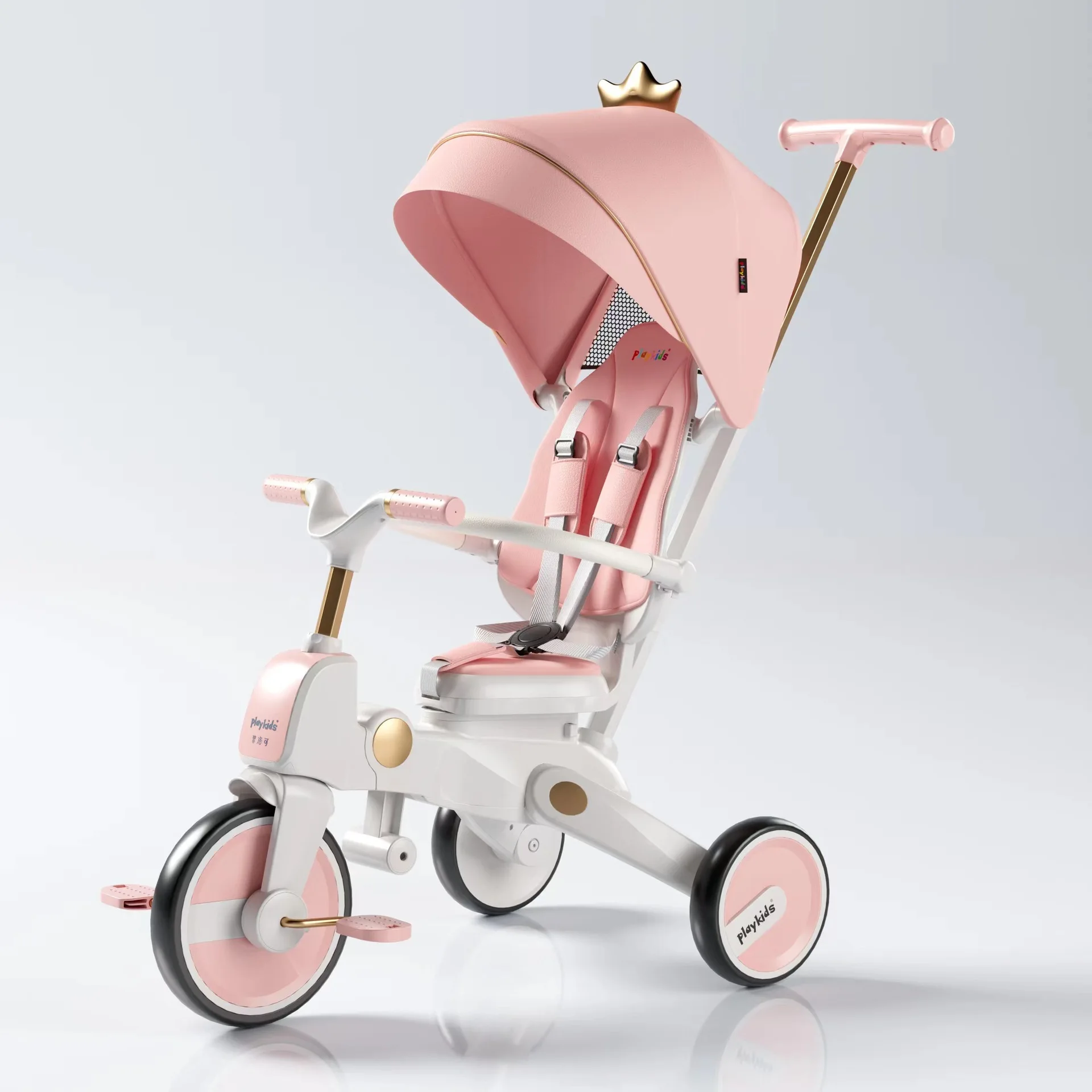 

Children's tricycle folding baby walking artifact 1-6-year-old baby ultra-portable two-way trolley