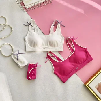 New Comfortable Japanese Style Gathered Backless Bralette for Side Fatigue Reduction Breathable Nylon Single Piece Underwear