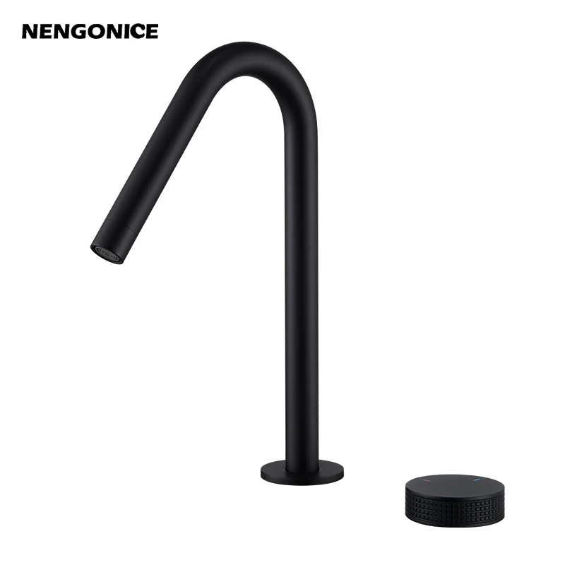 

Matte Black Basin Mixer Faucet Bathroom Countertop Cold Hot Water Faucet Single Handle Brass Lavatory Vessel Sink Tap Basin Tap