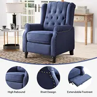 EBELLO Push Back Recliner Chair Fabric Lounge Armchair Pushback Recliner with Padded Seat for Living Room 2