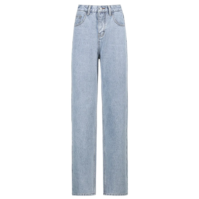 Women Streetwear Hip Butterfly Print Casual High Waist Mom Denim 90s Indie Oversize Y2k Harajuku Fashion Baggy Straight Jeans