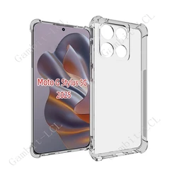 Premium Shockproof Anti-Falling Soft TPU Back Cover for Moto G Stylus 2025 (Clear)