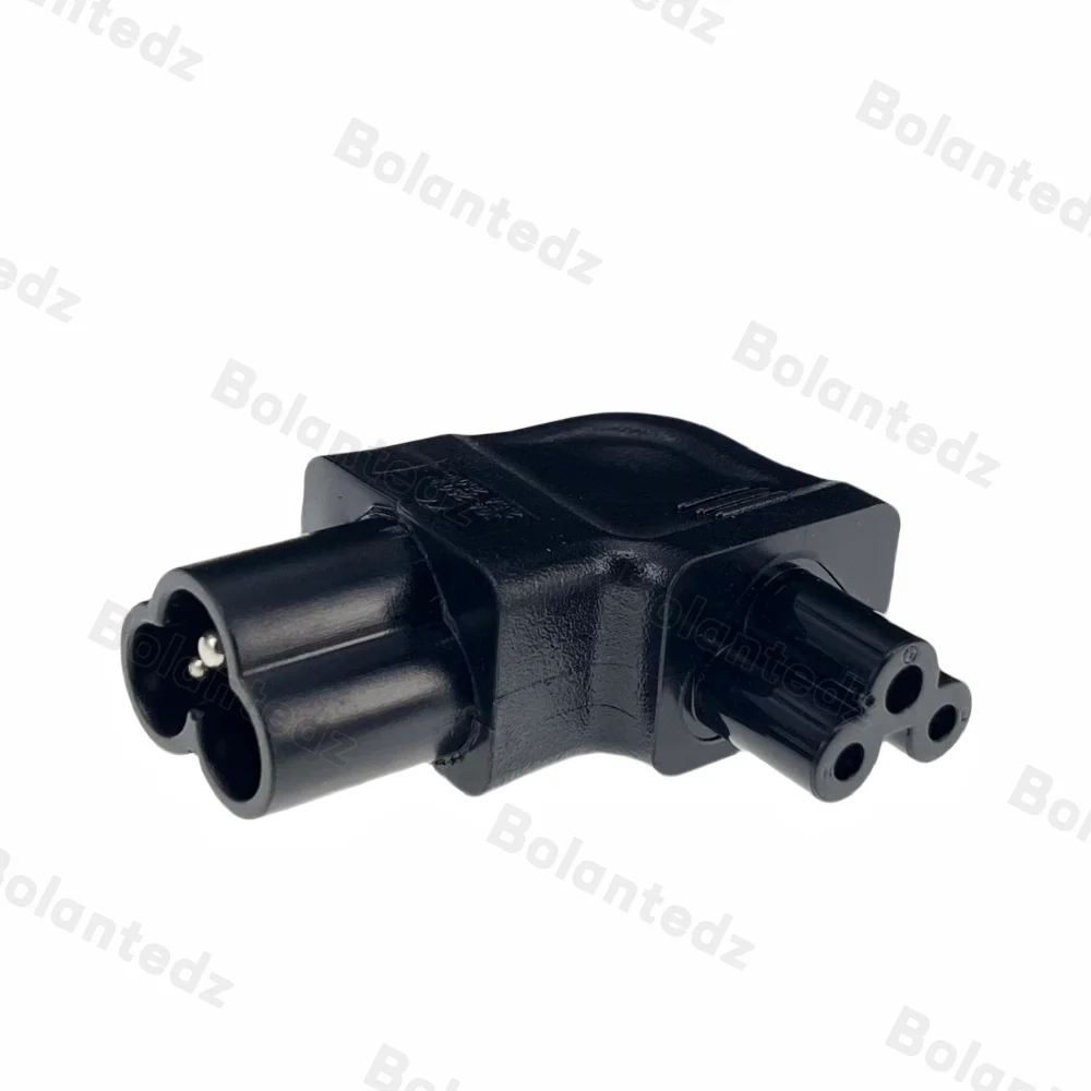 1Pcs IEC320 C5 TO C6 Extension Power Adapter C6 TO C5 Clover Shape 3 Pin Male To Female Right Angle Side Bend Power Connector