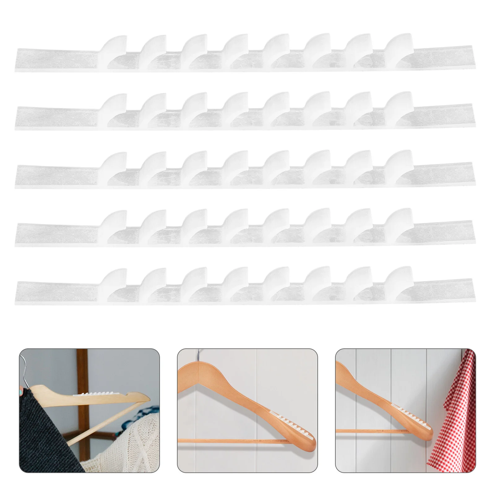 

100 Pcs Hanger Anti-slip Strip Clothes Strips Non-Slipping Home Anti-skid Grip Wardrobe Stripes Closet Supplies Anti-shedding