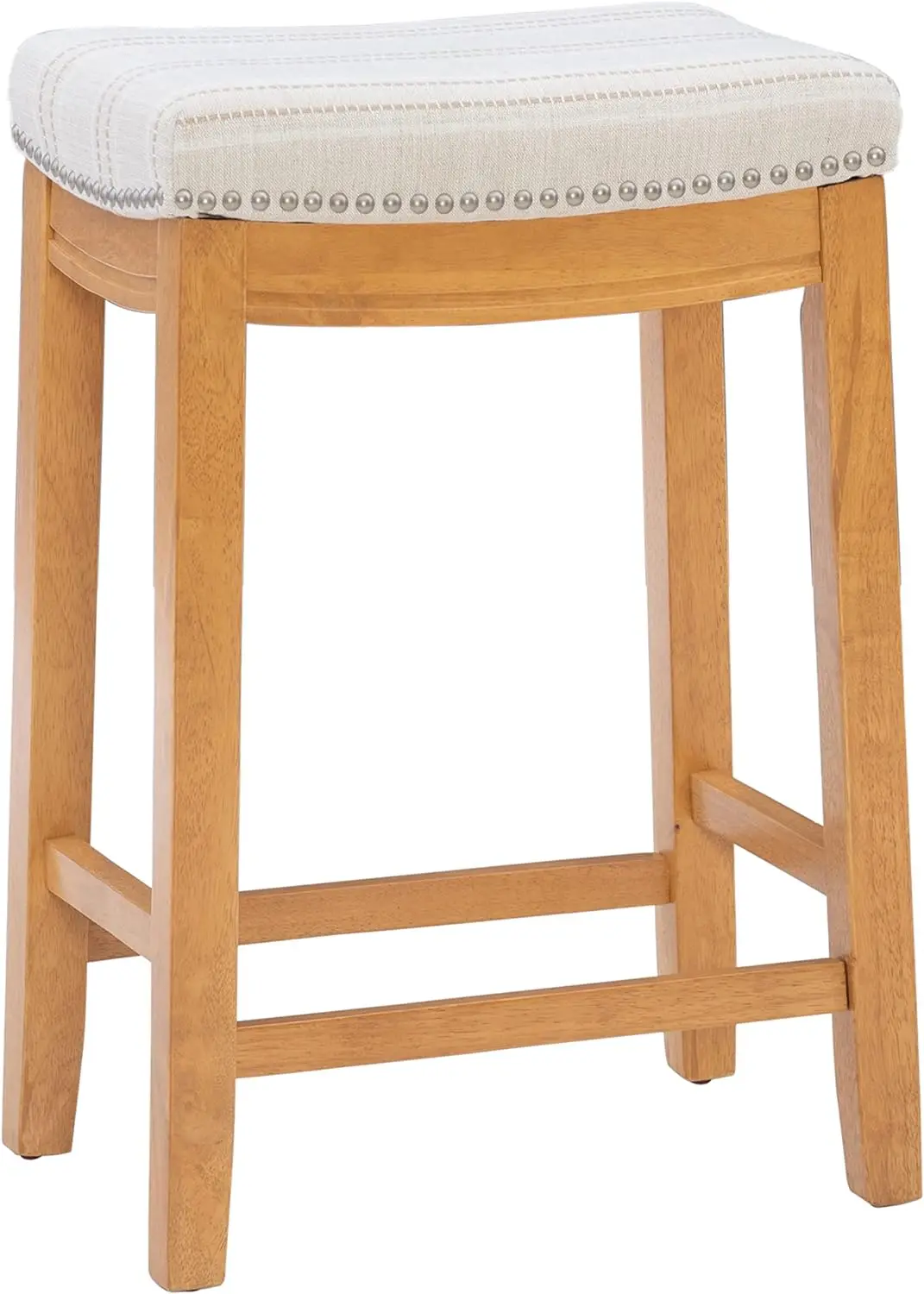 

Counter Height Bar Chairs Backless Rustic Striped Saddle Stools Set of 2