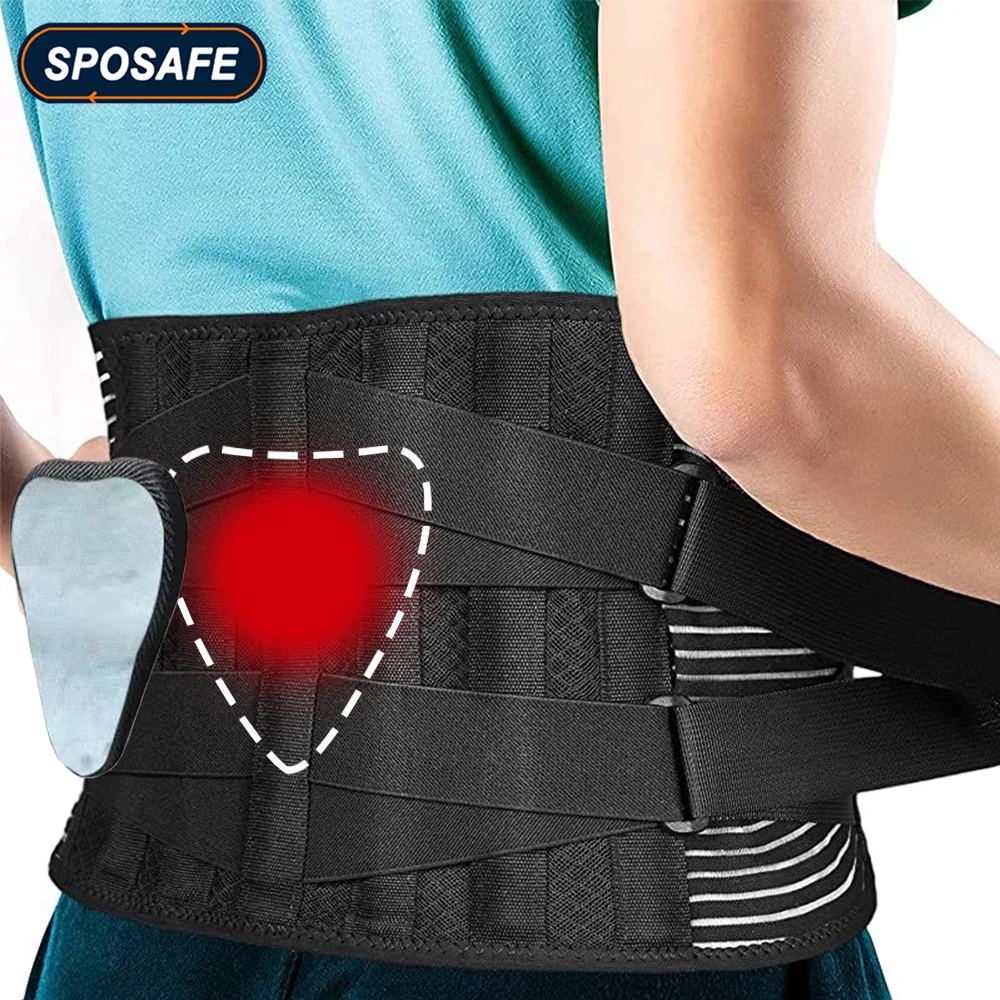 

Back Braces for Lower Back Pain Relief with 6 Stays Breathable Mesh Anti-skid Back Support Belt for Men Women Work Sciatica