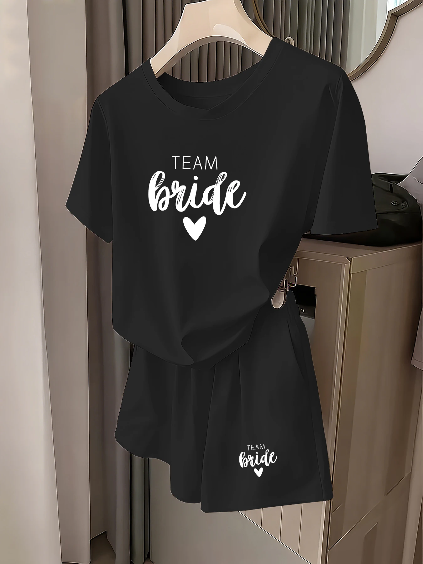 Women's Casual Suits, a Must-Have for Trendy Looks, Romantic Summer Wedding Style Team Bride Set, Simple Side Design, Loose and Comfortable Pre-Wedding Party Outfit Set, Women's Clothing - 4