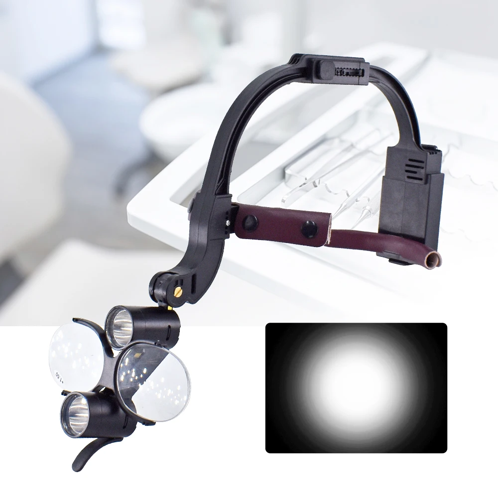 

2.5X 3.5X Dental LED Head Light Lamp For Magnification Binocular Loupes 5W Light Dentisit Surgical Headlight Lab Equipment