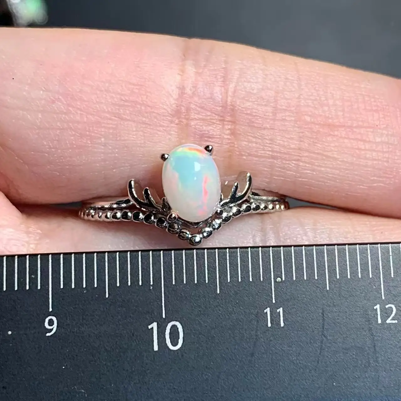 Authentic NEW Natural Opal Ring Adjustable Female Ring Jewelry for Women Gift Wholesale High Quality Vintage Fine