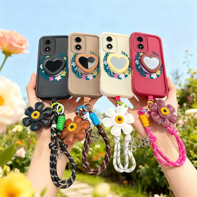 Colorful Garland Phone Case Set with Lanyard and Craft Embellishments - 3 Piece Bundle