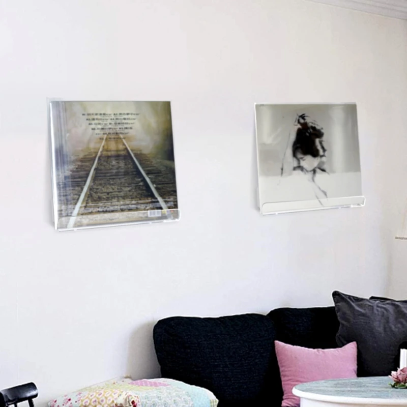

2 Pack Clear Vinyl Record Shelf Wall Mount ,Acrylic Album Record Holder Display Your Daily for LP Listening in Ho DropShipping