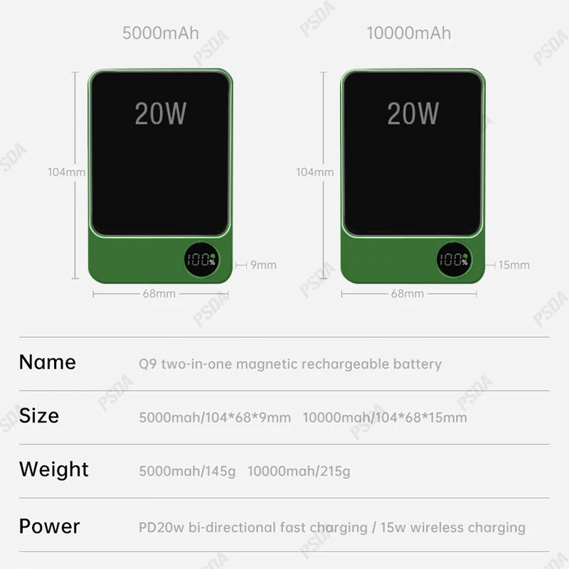 2024 New Transparent Macsafe Power Bank 15W Magnetic Wireless Charger For iPhone 12 13 14 15 Pro Power Bank External Auxiliary