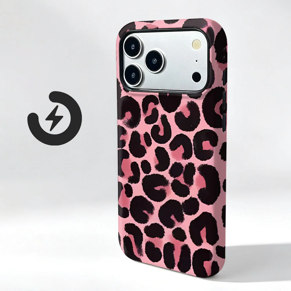 Magnetic Retro Leopard Print 2-in-1 Film Shell Phone Case