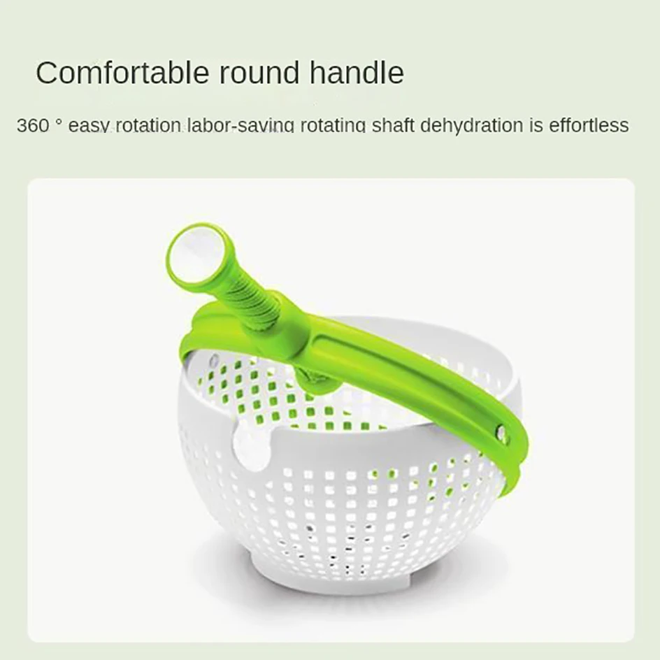 Salad Spinner Rotating Drain Basket Salad Tools Household Vegetable And Fruit Salad Rotating Wash Dehydrating Drain Basket