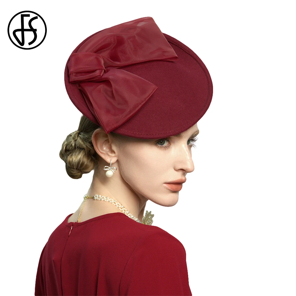 Winter Wool Fascinator British Pillbox Hat Women Wedding  display picture 2