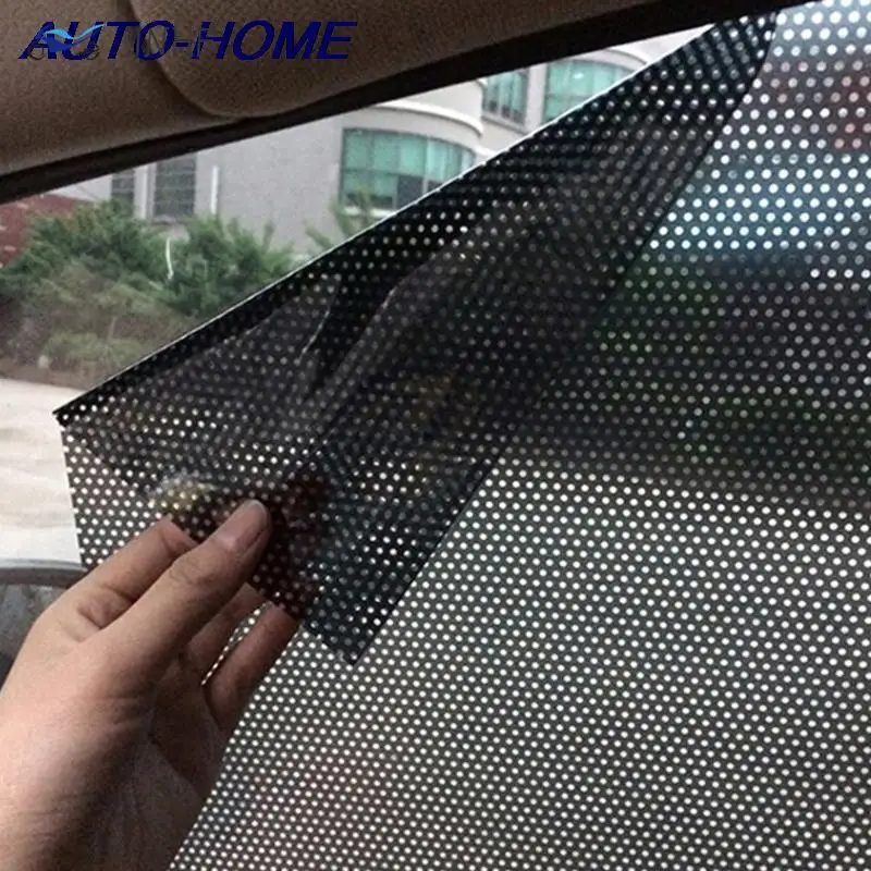 작은 구멍이 있는 DIY 자동차 스티커, 햇빛 가리개, 햇빛 차단 창 커버, 검정색 PVC 햇빛가리개 측면 창 실드, 42x38cm, 2 개