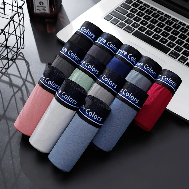 3pcs Boxers for Men Thin Antibacterial Male Panties Thermal Underpants Man Sexy Lingerie Spandex Seamless Breathable Boxerhomme