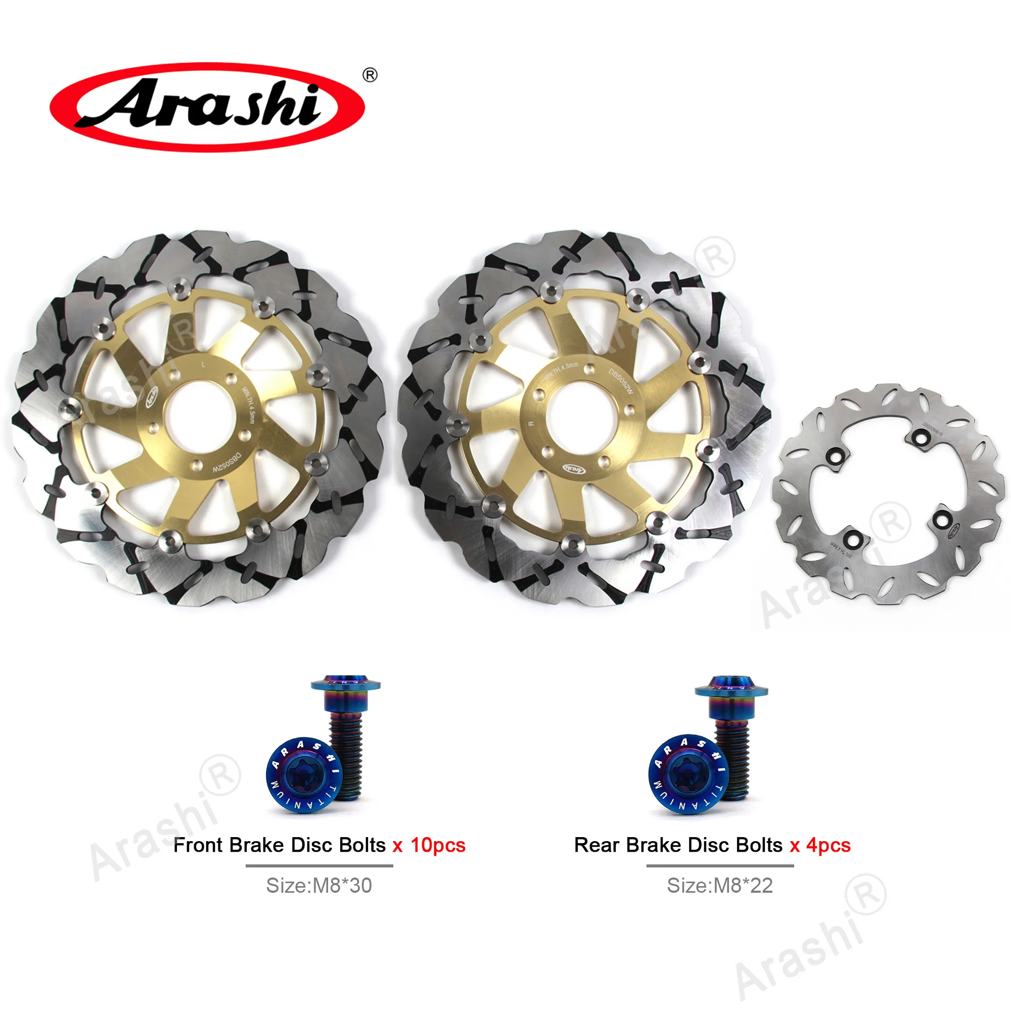 

Arashi Brake Disc Bolt Set ZX9R NINJA 900 2000-2001 CNC Full Floating Front Rear Rotors For KAWASAKI ZX-9R ZX 9R 2000 2001